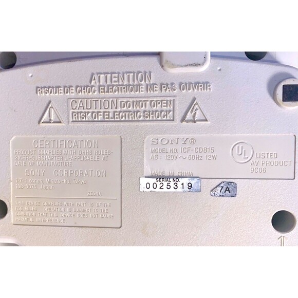 White Sony Dream Machine FM/AM Radio CD Player Dual Alarm Clock ICF-CD815 Tested - Picture 6 of 7